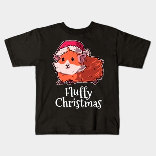 Fluffy Christmas Merry Christmas Cavy Guinea Pig Kids T-Shirt